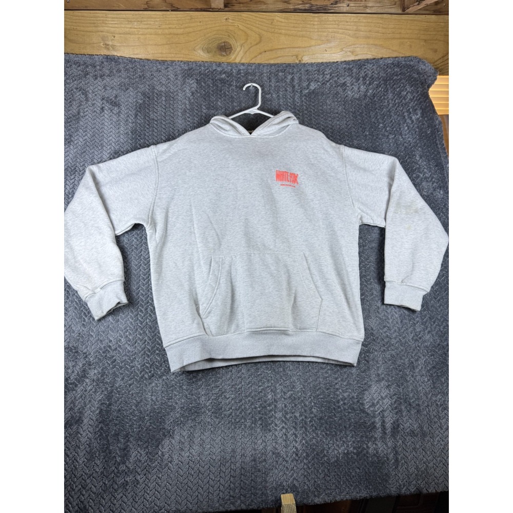 White Fox Archive 6.0 Hoodie Womens L/XL Gray Cotton Oversized Fleece Lined